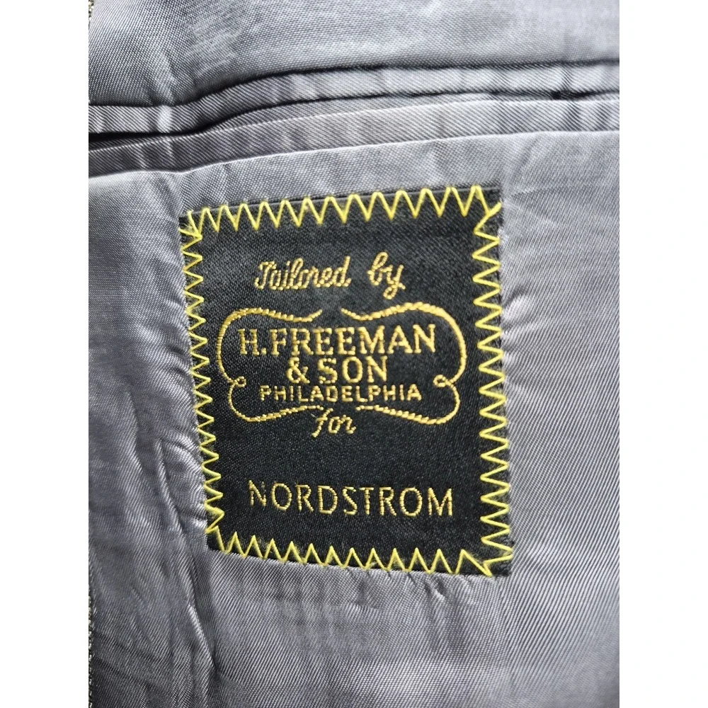 Hickey Freeman Mens Wool Sport Coat 41R Olive Green Made in USA 2 Button Jacket